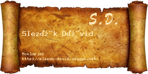 Slezák Dávid névjegykártya