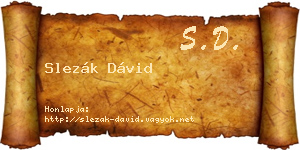 Slezák Dávid névjegykártya